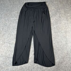 Athleta Black Release Pant Women’s Medium Wide Leg Split Hem Crop Yoga